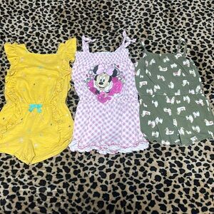Set of 3 Girls 4T Old Navy Minnie Mouse Cat & Jack Rompers